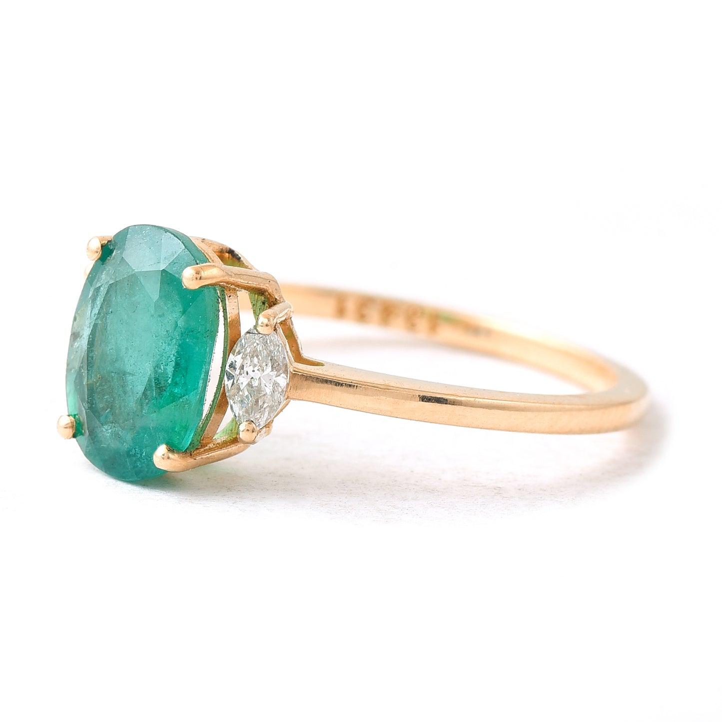 1.80 Ct Oval Emerald 14K Gold Ring