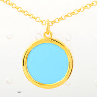 7.74 Ct Round Turquoise 925 Sterling Silver Pendant