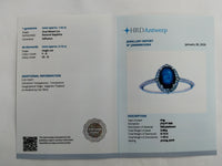 1.55 Ct Oval Mixed Cut Natural Sapphire 950 Platinum Ring
