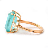 9.69 Ct Cushion Emerald 18K Gold Ring