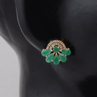 2.36 Ct Round Emerald 14K Gold Earrings