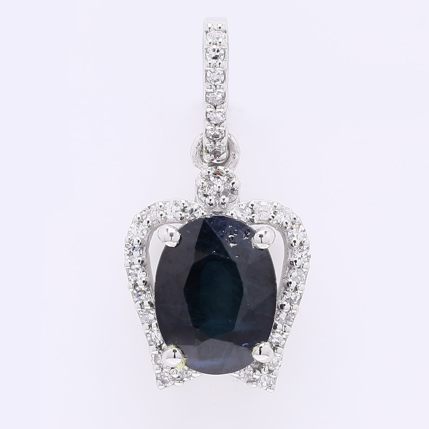 1.93 Ct Oval Mixed Cut Natural Sapphire 950 Platinum Pendant