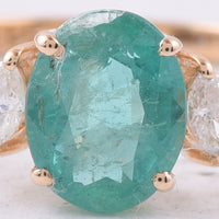 1.01 Ct Oval Natural Emerald 14K Gold Ring