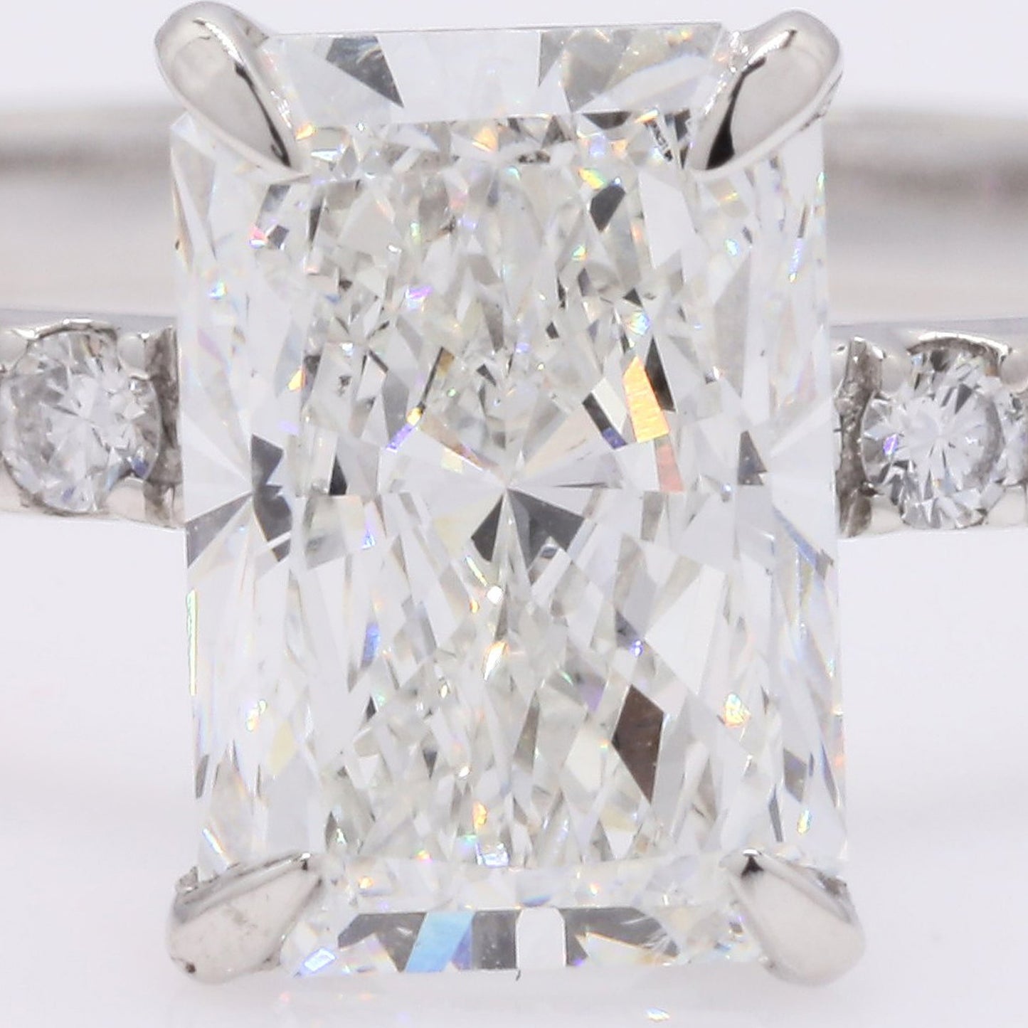 2.17 Ct Cut Cornere Rectangular Modifie Brilliant Lab Grown Diamond 950 Platinum Ring