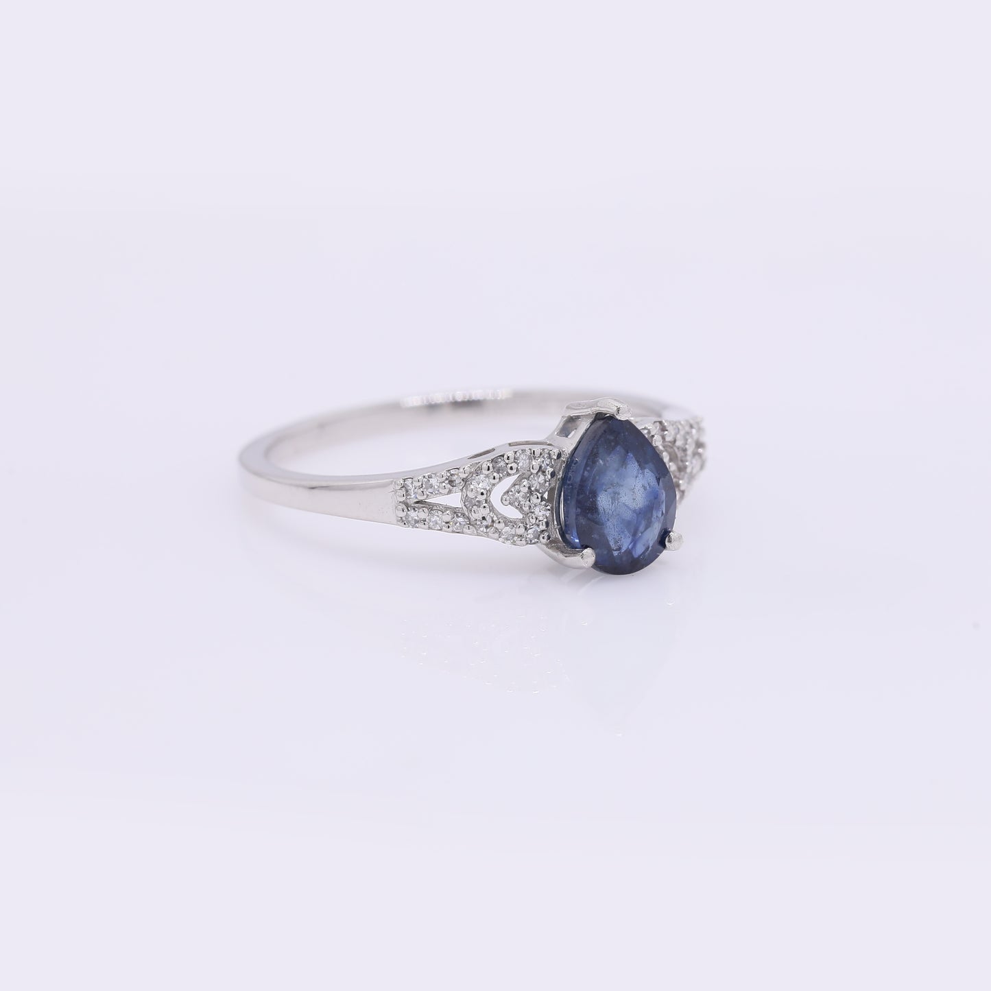 1.33 Ct Pear Mixed Cut Natural Sapphire 950 Platinum Ring