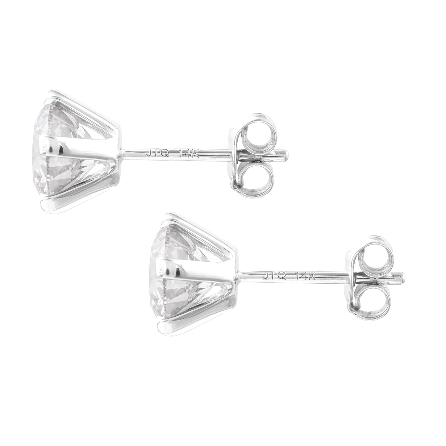 3.14 Carats Lab Grown Diamond 14K Gold Earrings