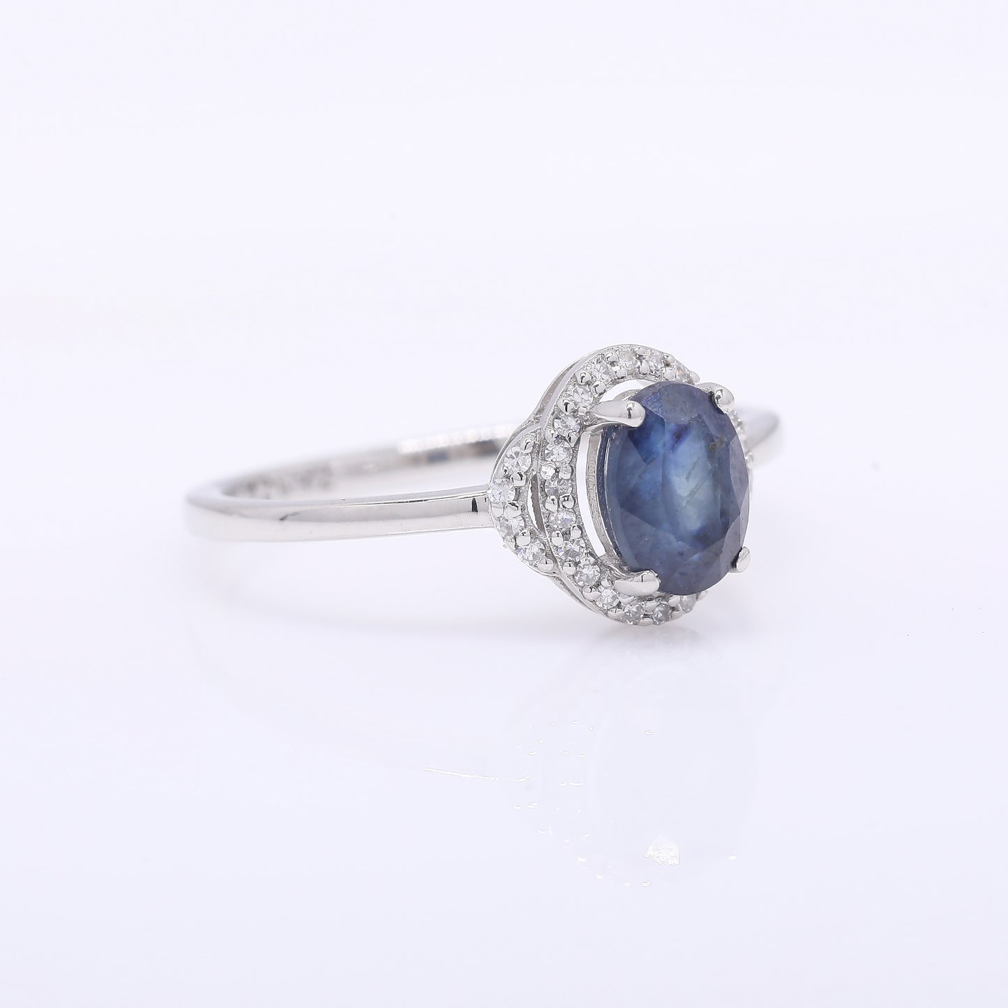 1.31 Ct Oval Mixed Cut Natural Sapphire 950 Platinum Ring