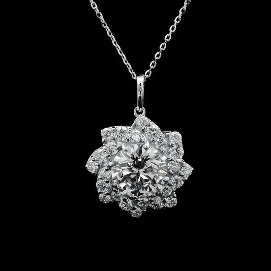 2.93 Carats Lab Grown Diamond 14K Gold Pendant