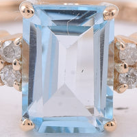 1.47 Ct Octagon Step Cut Natural Topaz 14K Gold Ring