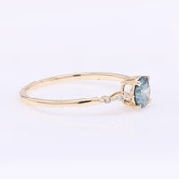 0.52 Ct Round Blue Diamond 14K Gold Ring