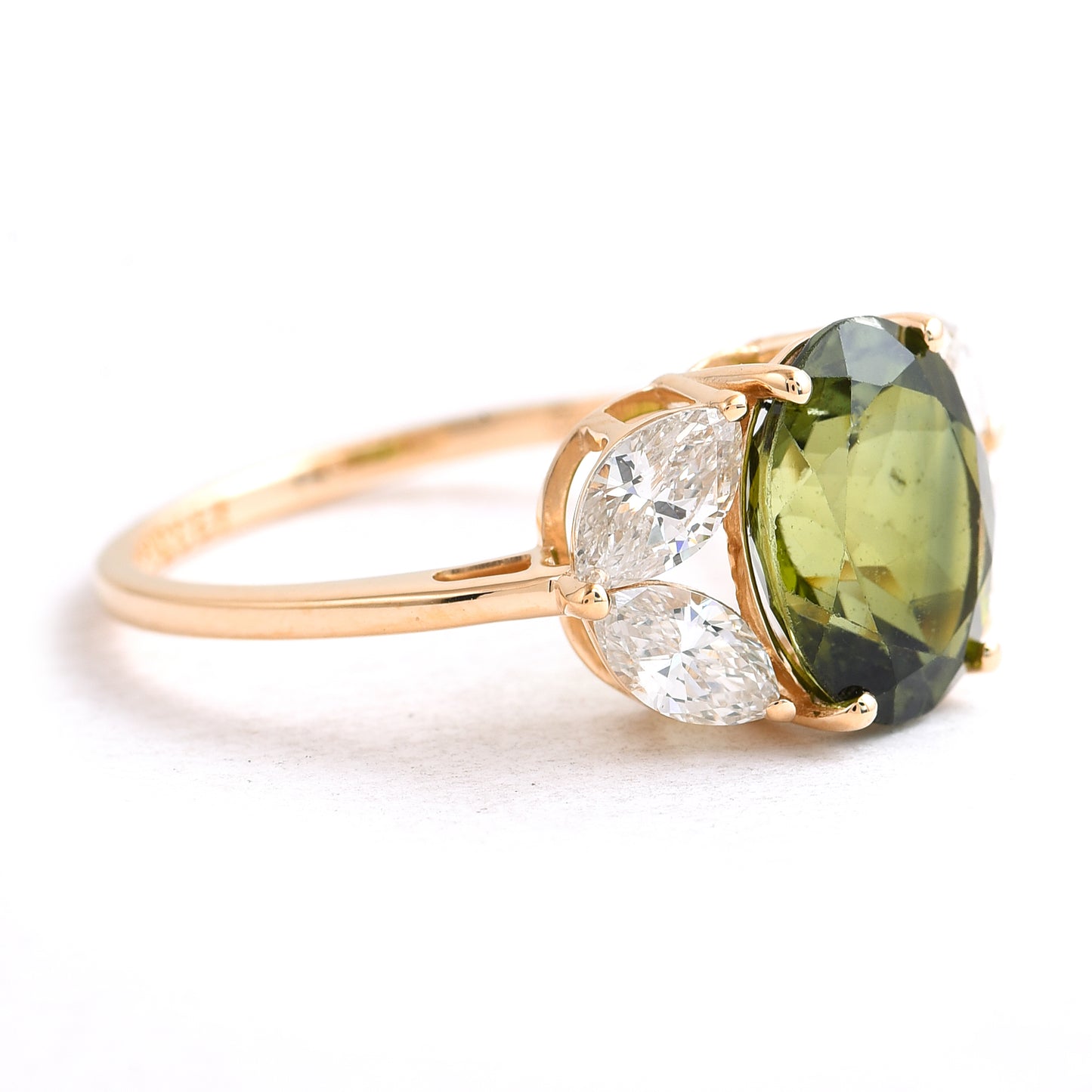 3.42 Ct Oval Tourmaline 14K Gold Ring
