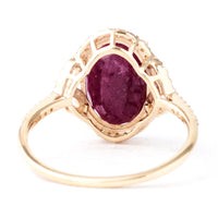 4.41 Ct Oval Mixed Cut Natural Corundum Ruby 14K Gold Ring