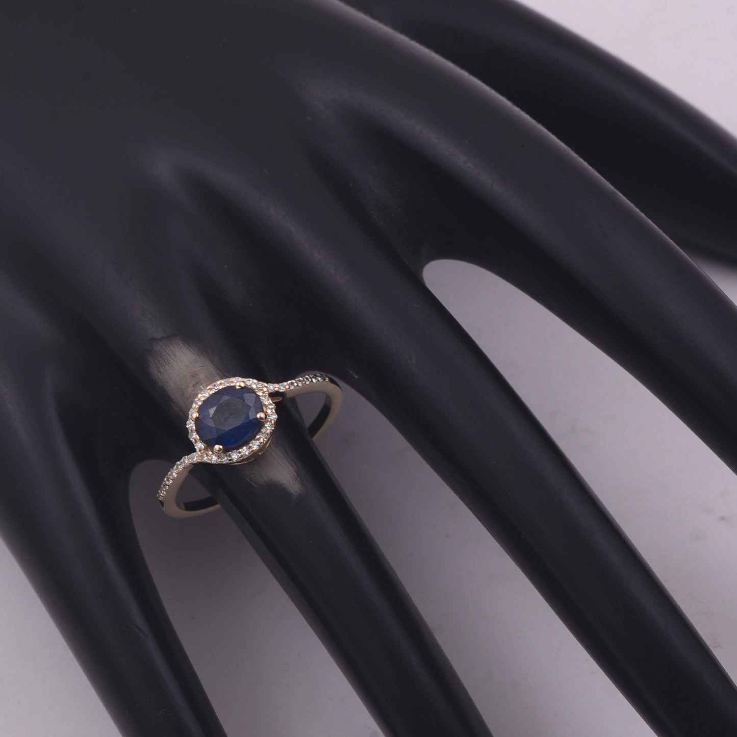 1.14 Ct Oval Mixed Cut Natural Sapphire 14K Gold Ring