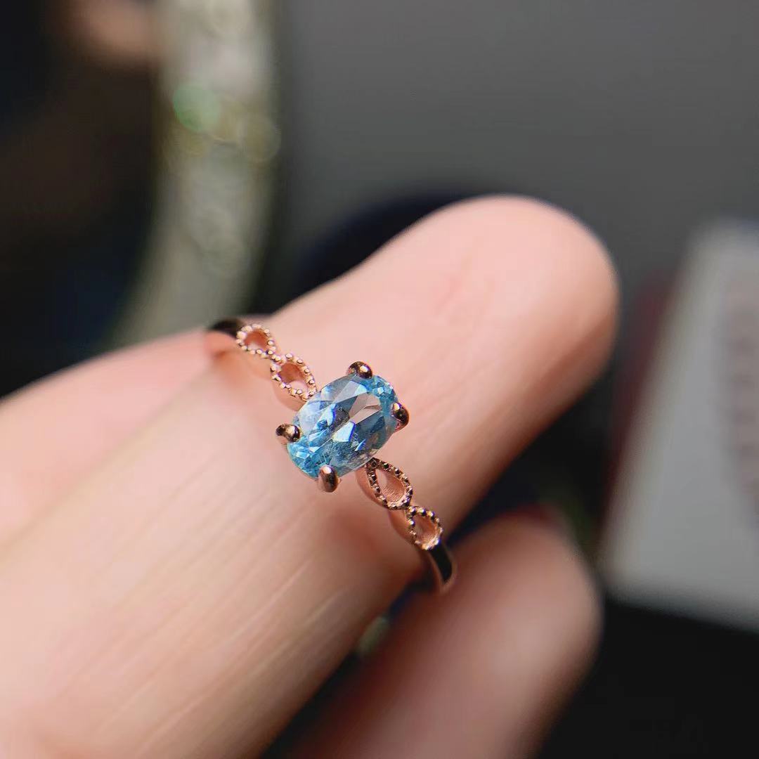 Blue Topaz 925 Sterling Silver Ring