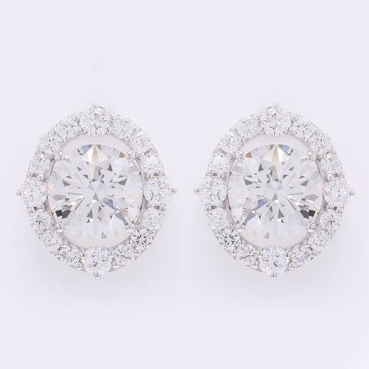 5.16 Carats Lab Grown Diamond 14K Gold Earrings