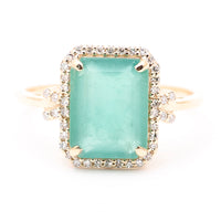 2.71 Ct Octagon Natural Emerald 14K Gold Ring