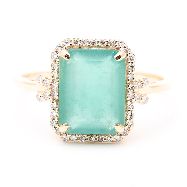 2.71 Ct Octagon Natural Emerald 14K Gold Ring