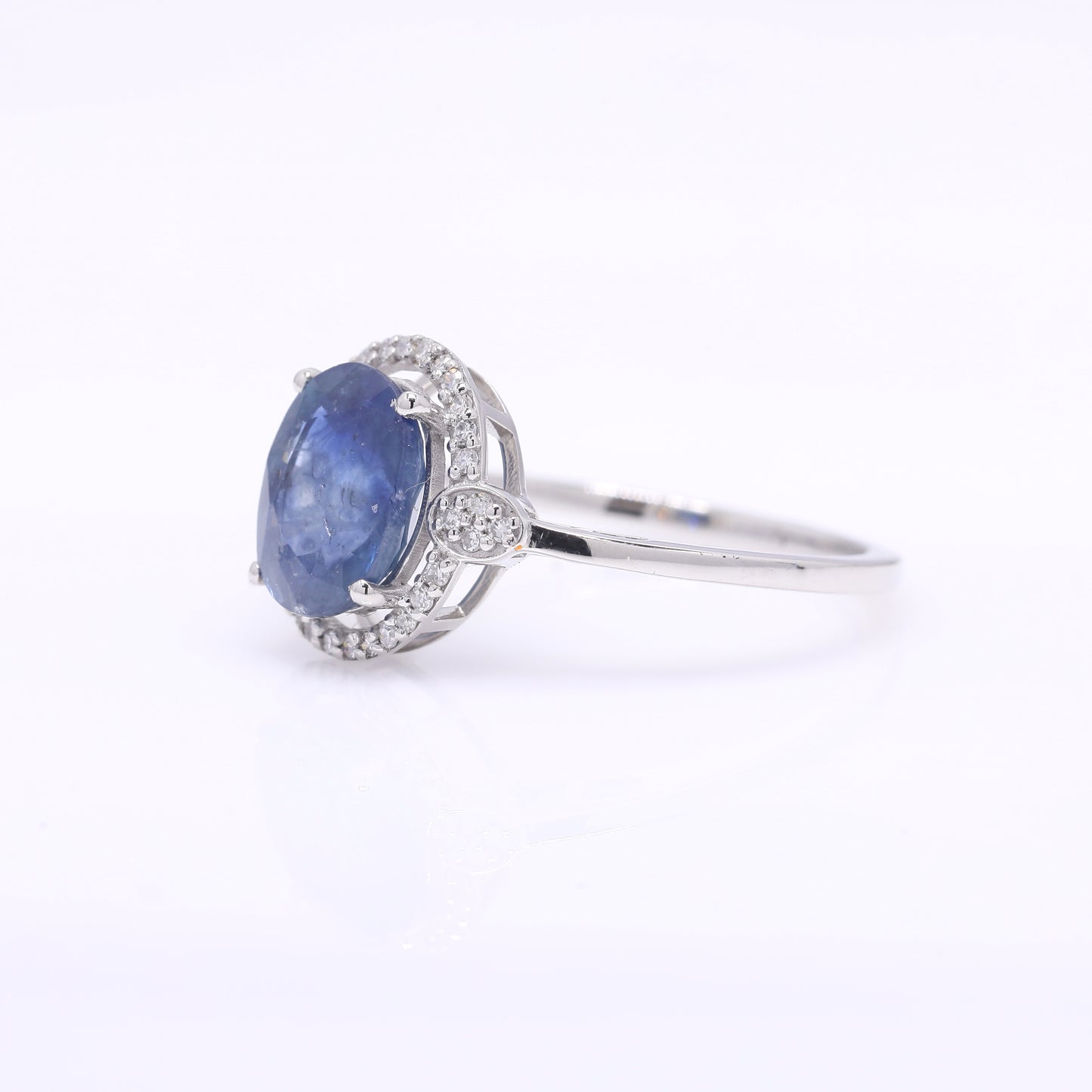 2.62 Ct Oval Mixed Cut Natural Sapphire 950 Platinum Ring