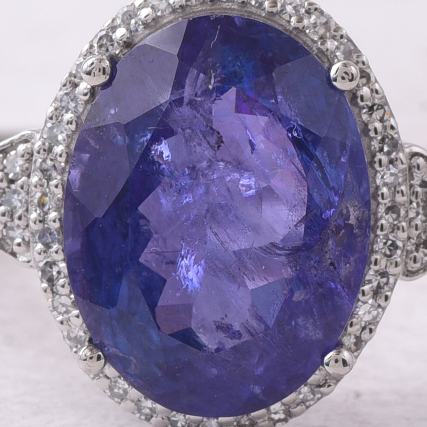 5.14 Ct Oval Mixed Cut Natural Tanzanite 950 Platinum Ring