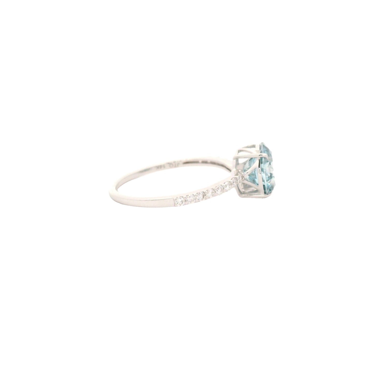 1.98 Carats Blue Lab Grown Diamond 14K Gold Ring