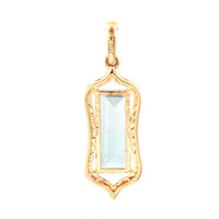1.44 Ct Rectangle Step Cut Natural Emerald 14K Gold Pendant