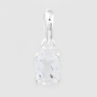 0.81 Ct Oval White Topaz, 925 Sterling Silver Pendant