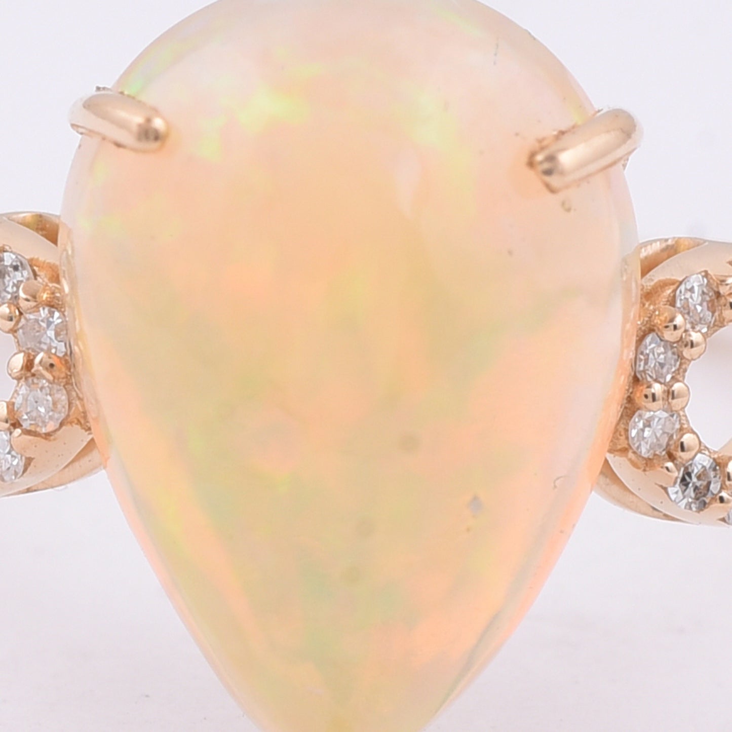 2.83 Ct Pear Cabochon Natural Opal 14K Gold Ring