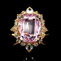 6.08 Ct Cushion Kunzite 14K Gold Ring