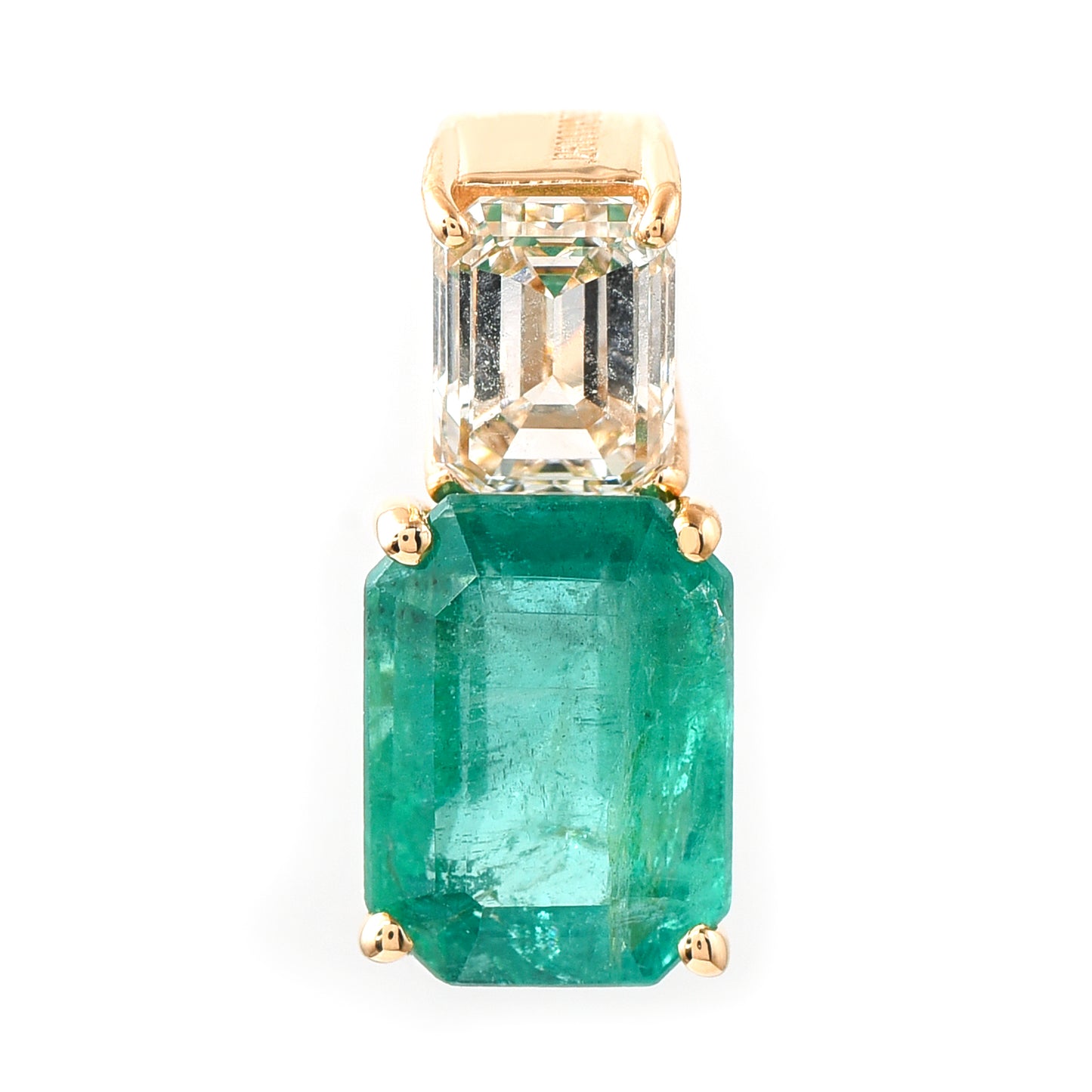 2.07 Ct Octagon Emerald 14K Gold Pendant