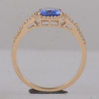 1.58 Ct Cushion Sapphire 9K Gold Ring