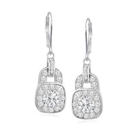 3.024 ct. Moissanite Round Sterling Silver Women Earrings