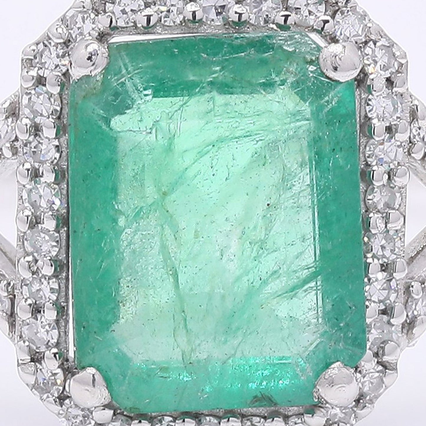 1.62 Ct Octagon Step Cut Natural Emerald 950 Platinum Ring