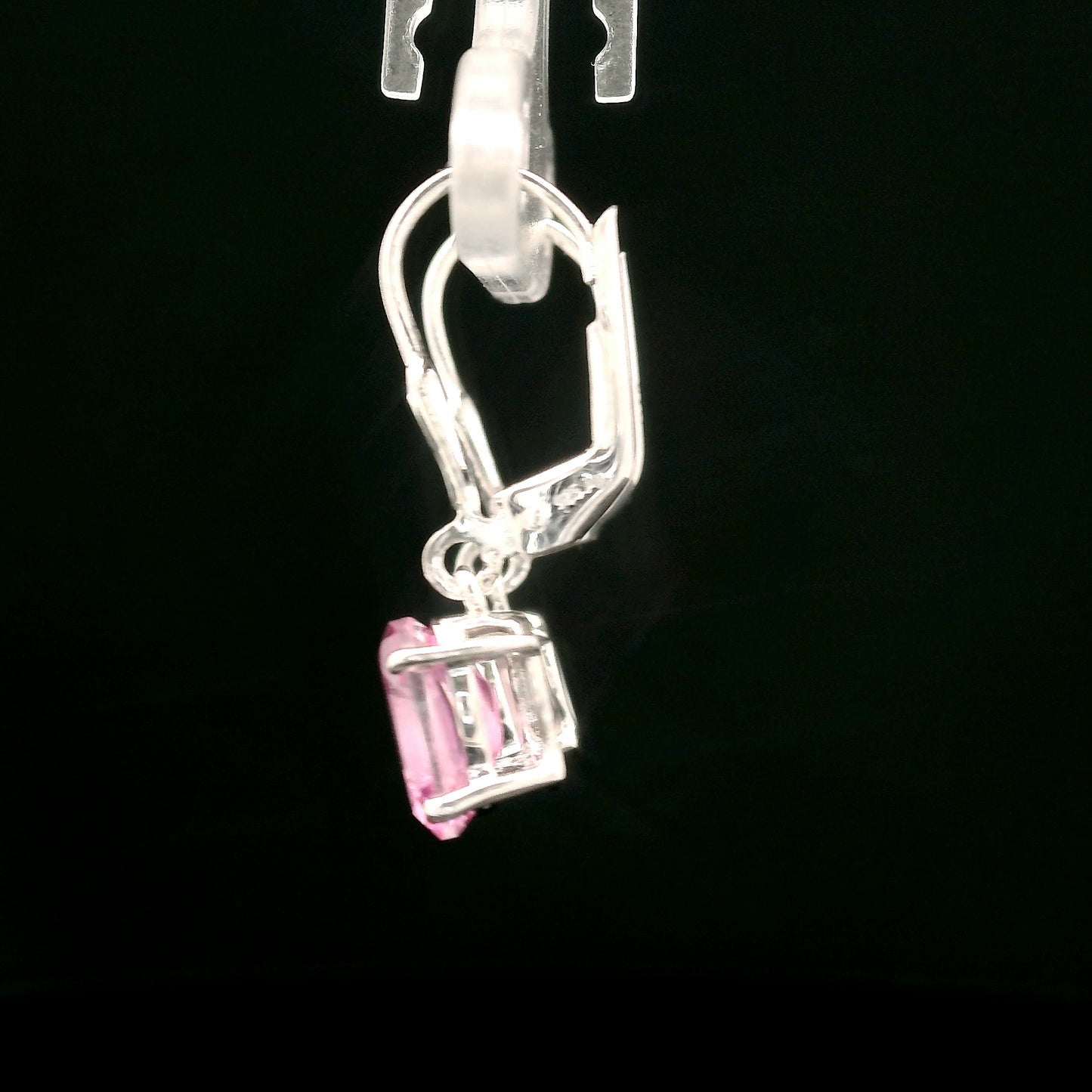 3.16 Ct Oval Pink Topaz 925 Sterling Silver Earrings