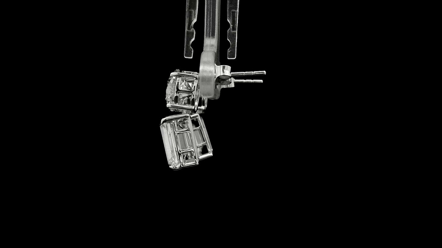 7.06 Carats Lab Grown Diamond 14K Gold Earrings