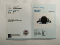 3.05 Ct Oval Mixed Cut Natural Bi-Coloured Sapphire 950 Platinum Ring