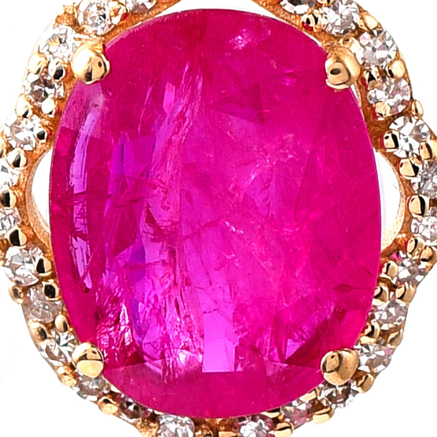 2.20 Ct Oval Mixed Cut Natural Ruby 14K Gold Pendant
