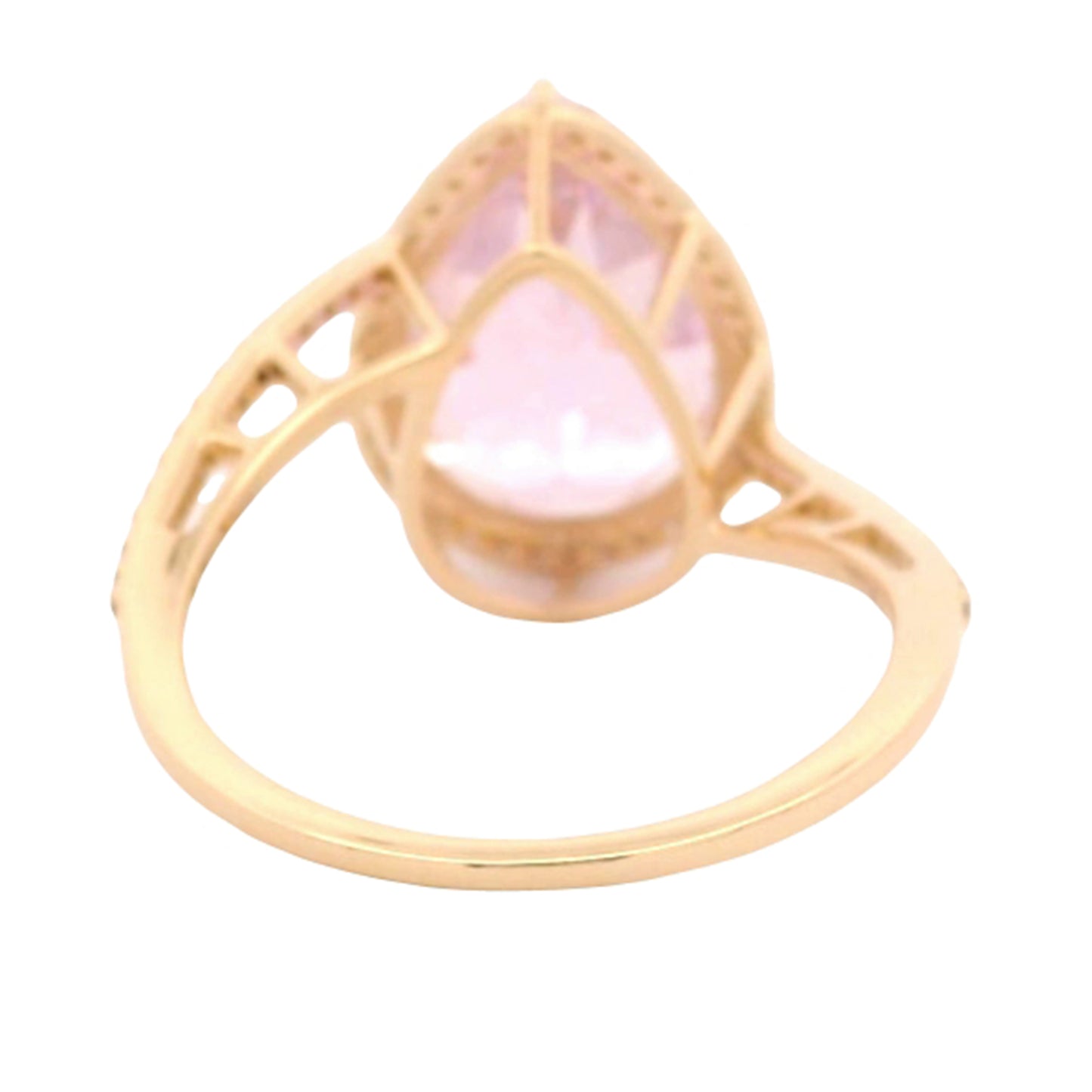 7.85 Ct Pear Kunzite 14K Gold Ring