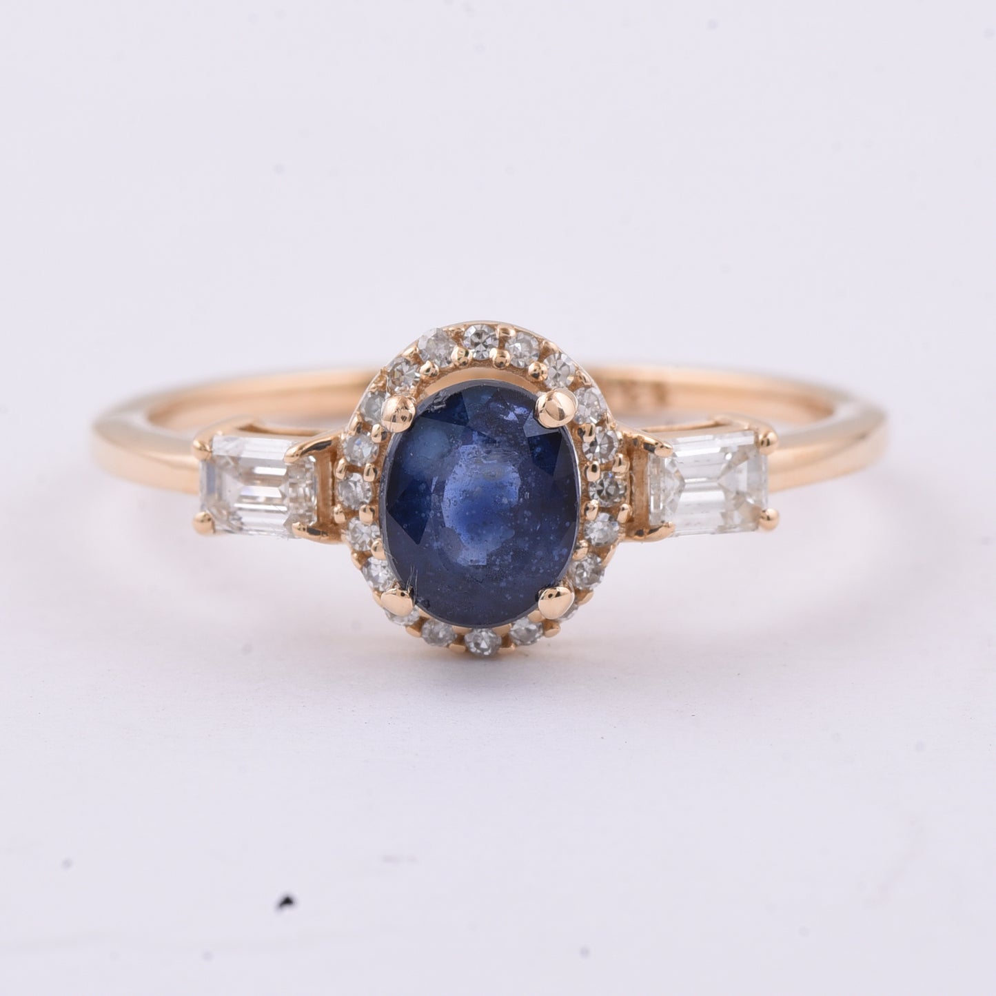 1.33 Ct Oval Natural Sapphire 14K Gold Ring