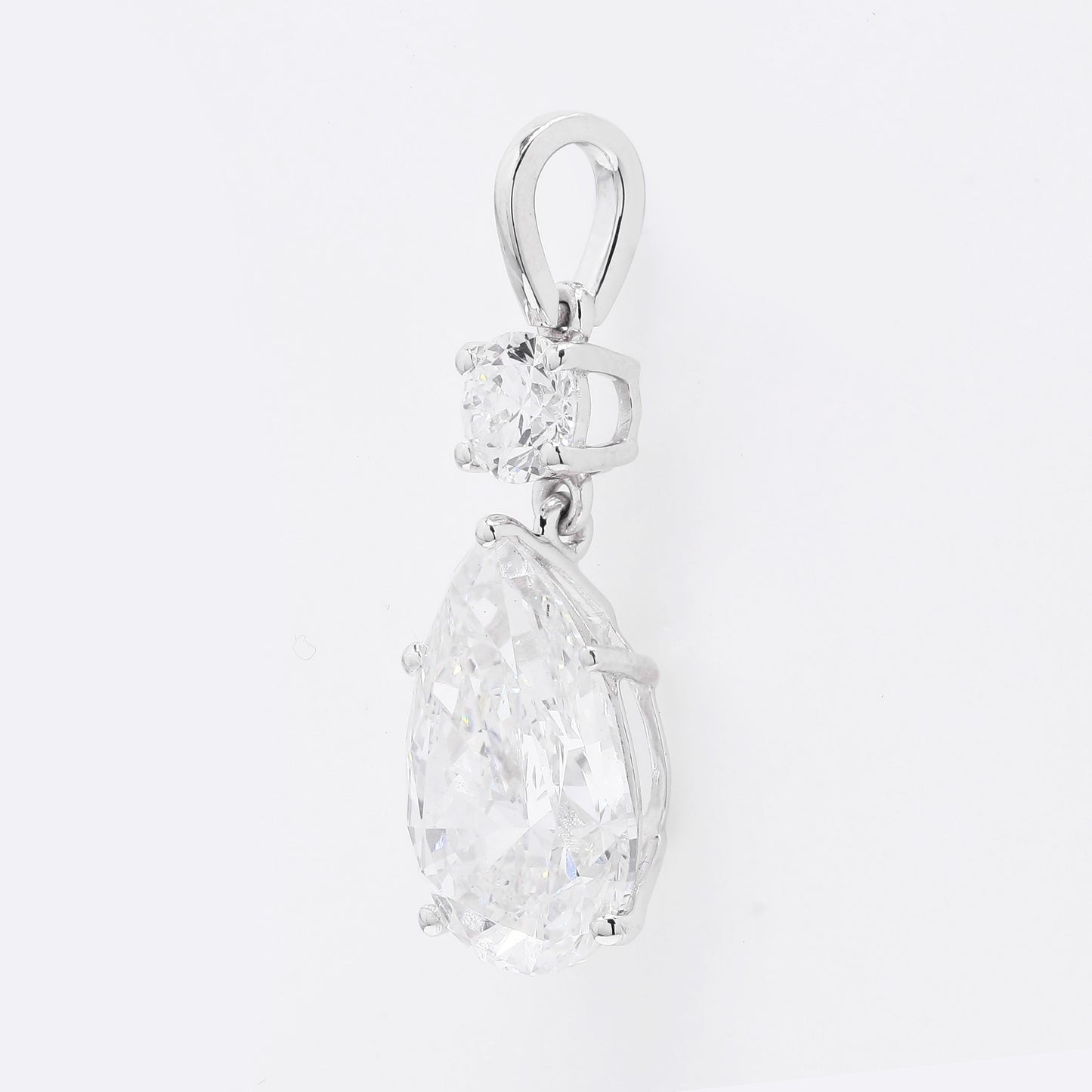 4.39 Ct Pear Brilliant Lab Grown Diamond 14K Gold Pendant