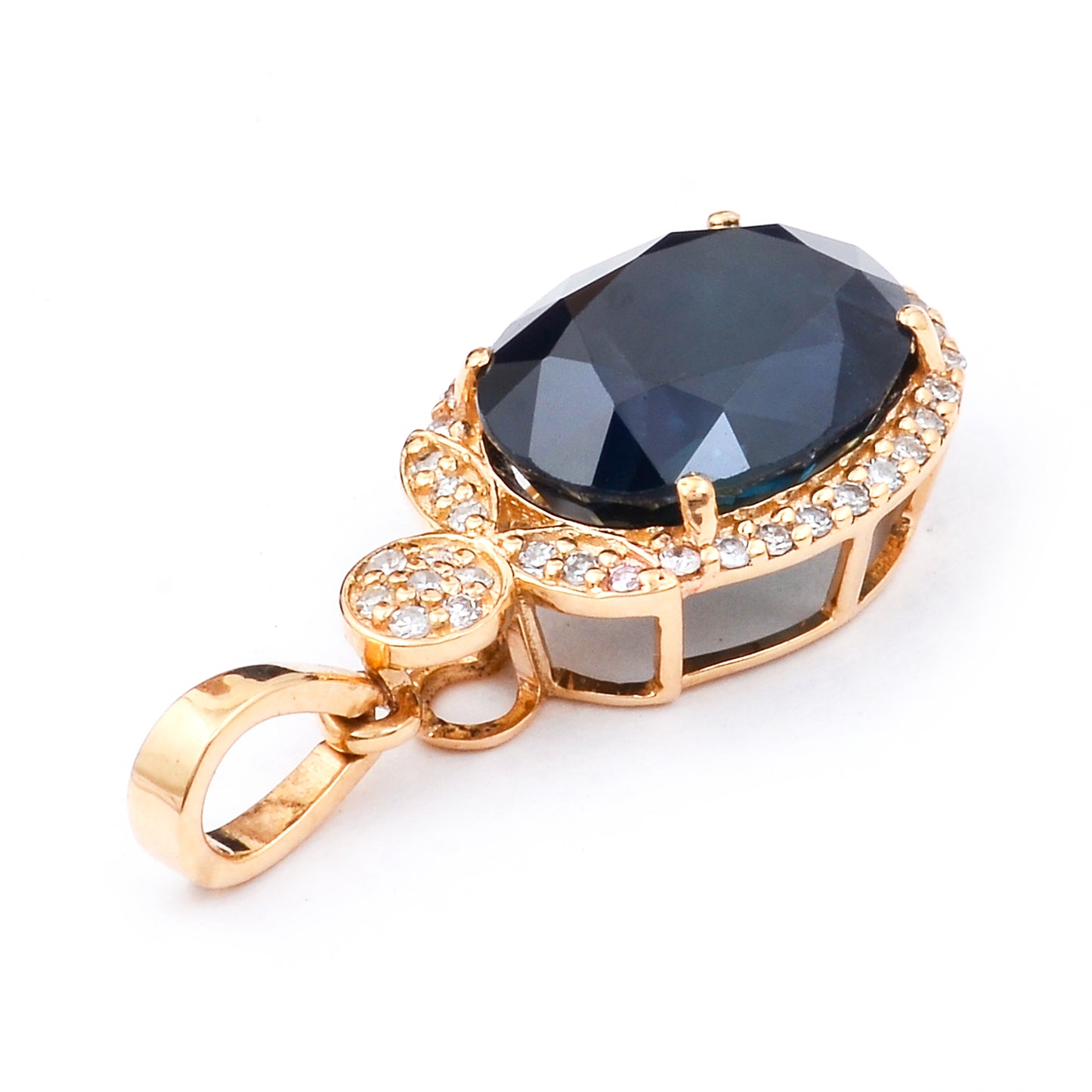 4.31 Ct Oval Natural Sapphire 14K Gold Pendant
