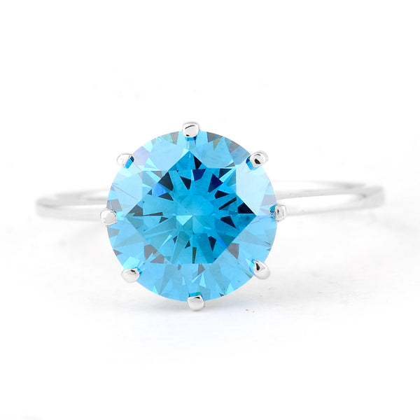 2.09 Carats Blue Lab Grown Diamond 14K Gold Ring