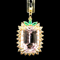 8.41 Ct Cushion Kunzite 14K Gold Pendant