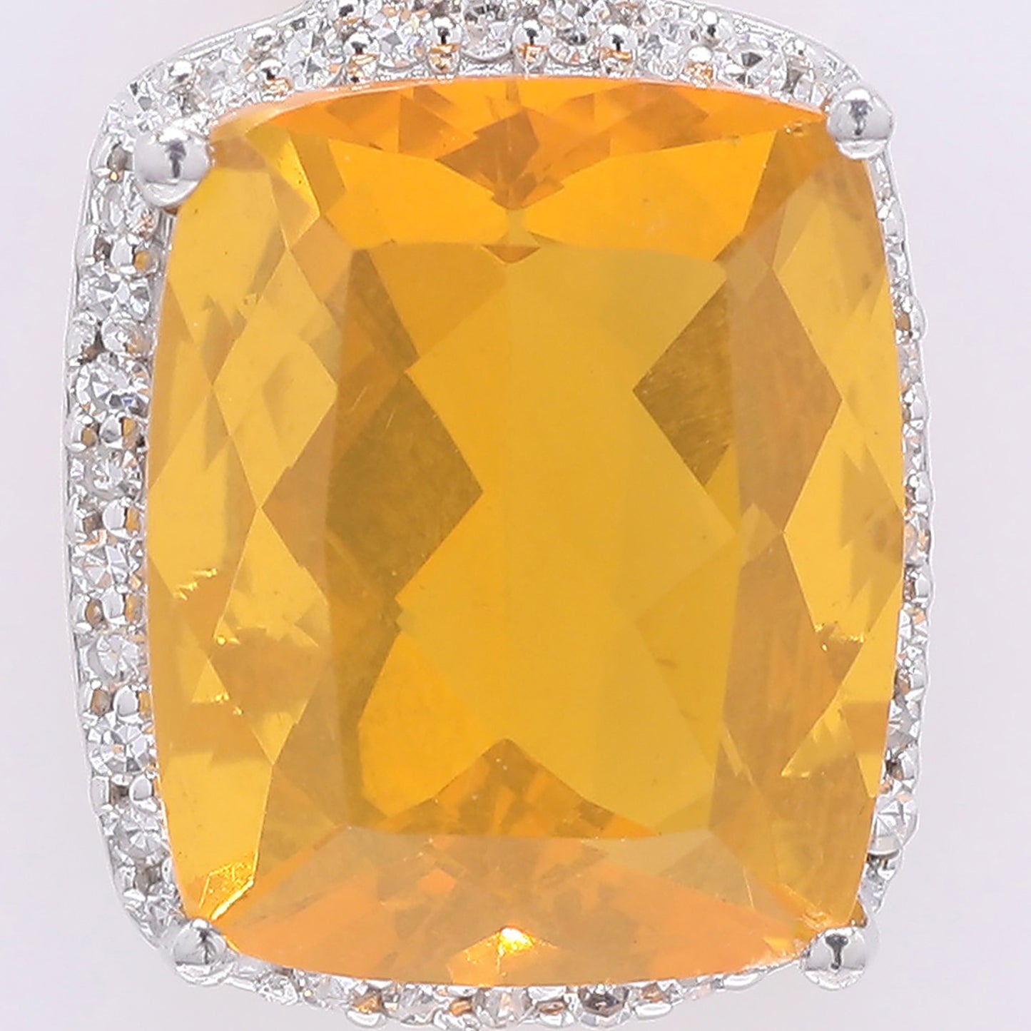2.75 Ct Cushion Mixed Cut Natural Fire Opal 950 Platinum Pendant