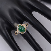 2.83 Ct Oval Emerald 9K Gold Ring