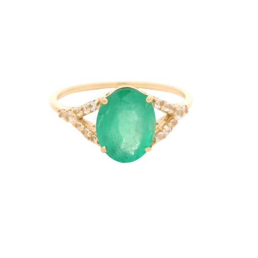 1.79 Ct Oval Emerald 14K Gold Ring