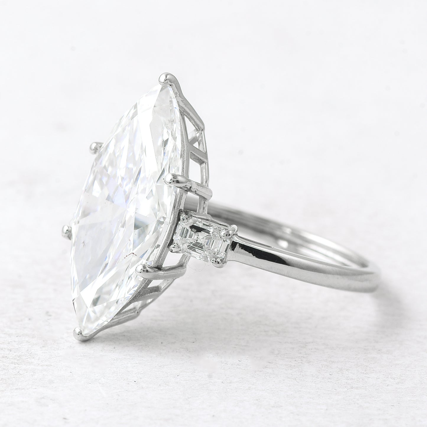 7.47 Ct Marquise Lab Grown Diamond 950 Platinum Ring