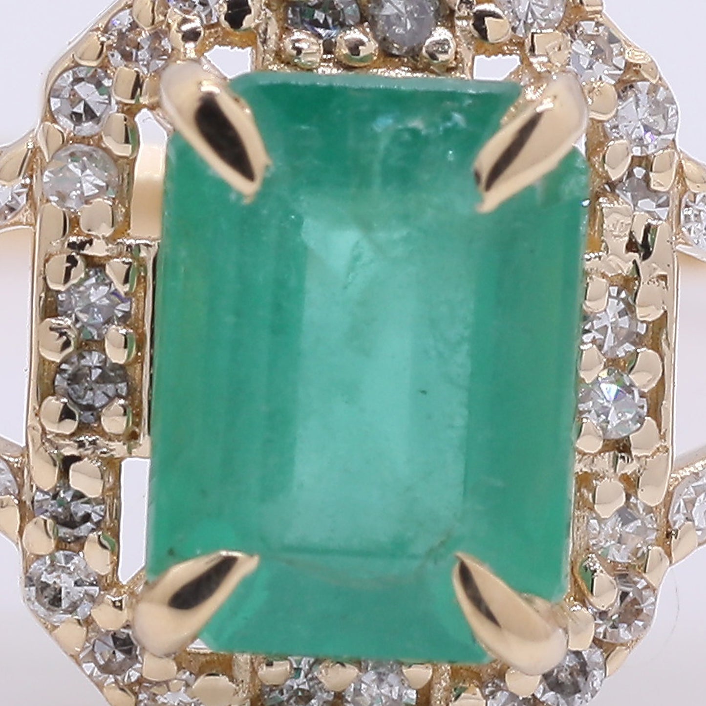 1.15 Ct Octagon Step Cut Natural Emerald 14K Gold Ring