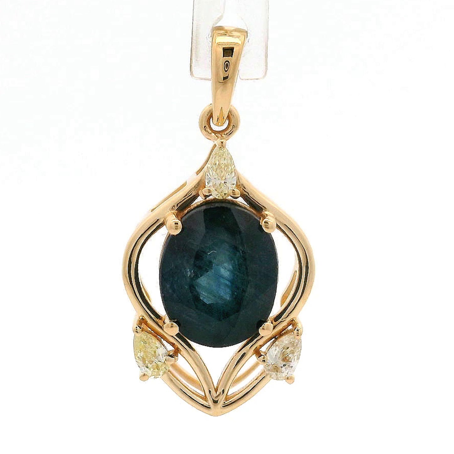 2.42 Ct Oval Sapphire 14K Gold Pendant