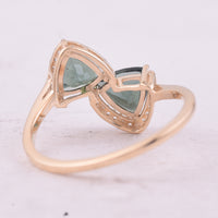 1.55 Ct Trillion Tourmaline 9K Gold Ring
