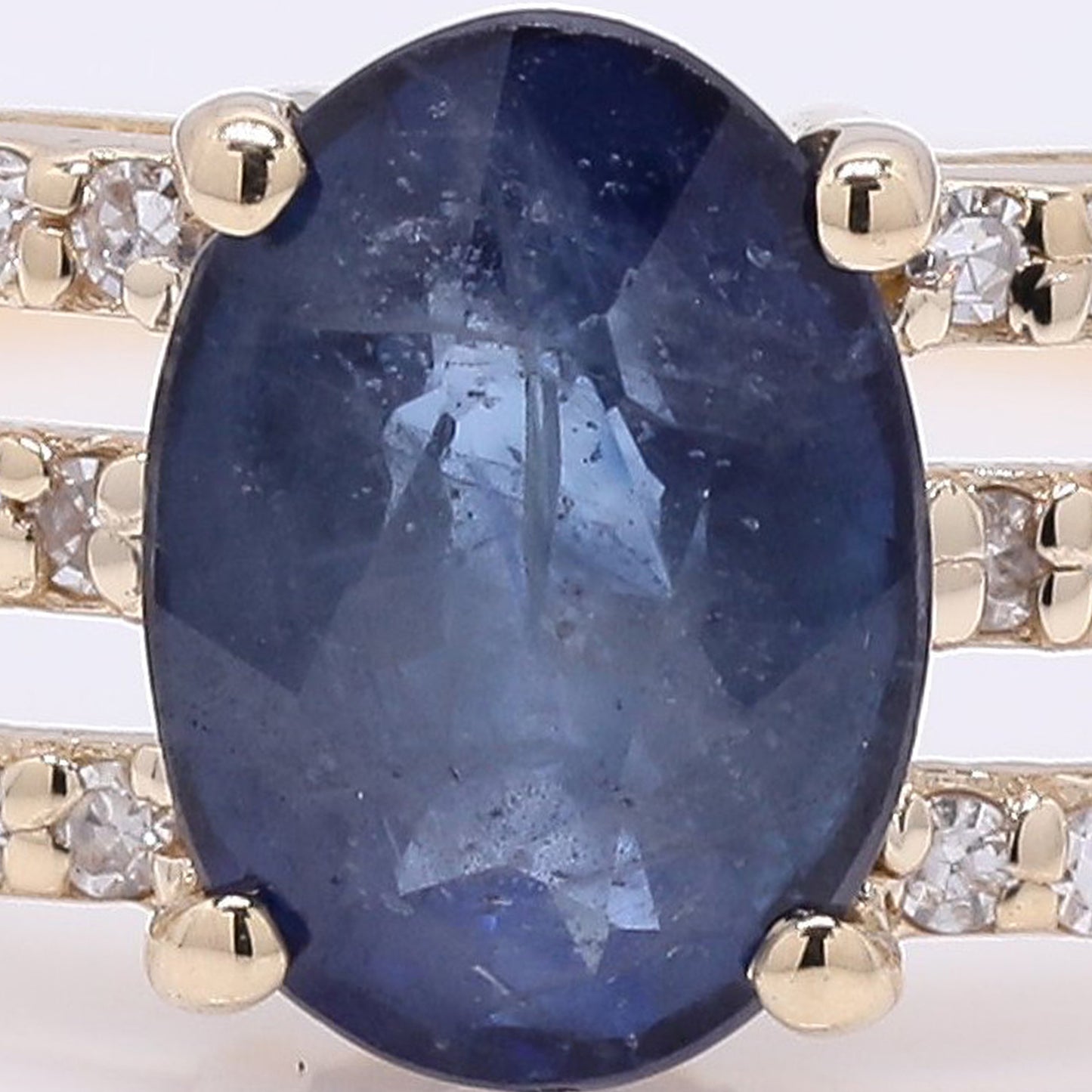 1.26 Ct Oval Mixed Cut Natural Sapphire 14K Gold Ring